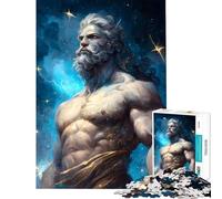 1000 Piece Jigsaws A God And The Starry Night Calm Focus Desktop Game Perfect Joint between Each Part Delightful Game for Casual GetTogethers (Size 38x26cm)