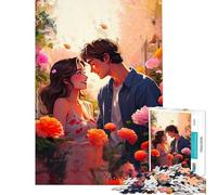 1000 Piece Jigsaws A Love Story in Petals Calm Focus Desktop Game Neat Fragment No Messy Bits Lovely Pastime for Festive Gatherings (Size 38x26cm)
