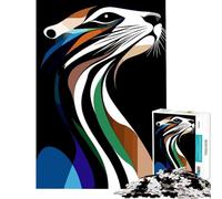 1000 Piece Jigsaws Abstract Animal Portrait Calm Focus Desktop Game Perfect Joint between Each Part Delightful Game for Casual GetTogethers (Size 50x75cm)