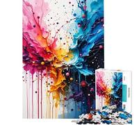 1000 Piece Jigsaws Abstract Color Explosion Calm Focus Desktop Game Perfect Joint between Each Part Delightful Game for Casual GetTogethers (Size 38x52cm)
