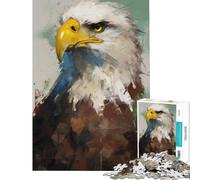 1000 Piece Jigsaws Abstract Eagle Painting Calm Focus Desktop Game Perfect Joint between Each Part Delightful Game for Casual GetTogethers (Size 38x52cm)