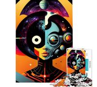 1000 Piece Jigsaws Abstract Face in Space Calm Focus Desktop Game Perfect Joint between Each Part Delightful Game for Casual GetTogethers (Size 50x75cm)