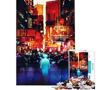1000 Piece Jigsaws Abstract Futuristic City Calm Focus Desktop Game Neat Fragment No Messy Bits Lovely Pastime for Festive Gatherings (Size 38x26cm)