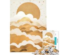 1000 Piece Jigsaws Abstract Gold Decor Calm Focus Desktop Game Perfect Joint between Each Part Delightful Game for Casual GetTogethers (Size 50x75cm)