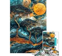 1000 Piece Jigsaws Abstract Gold Savannah Calm Focus Desktop Game Neat Fragment No Messy Bits Lovely Pastime for Festive Gatherings (Size 38x52cm)