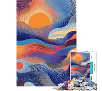 1000 Piece Jigsaws Abstract Japanese Sunset Landscape Interesting Brain Challenge Fine Detail Cutting Workmanship Wonderful Birthday Choice (Size 38x26cm)