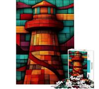 1000 Piece Jigsaws Abstract Lighthouse Mosaic Interesting Brain Challenge Fine Detail Cutting Workmanship Wonderful Birthday Choice (Size 50x75cm)