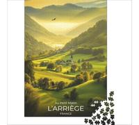 1000 piece jigsaws Affiche Arriège Paysage | Difficult Challenge Toys Educational Games Improving love between couples 38x52cm