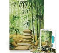 1000 Piece Jigsaws Bamboo Stone Garden Exact Cut Art Cognitive Skill Toy Calm Play Time Birthday Game Gift (50x75cm)