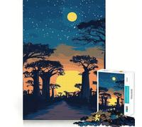 1000 Piece Jigsaws Baobab Trees at Night Exact Cut Art Cognitive Skill Toy Calm Play Time Birthday Game Gift (38x52cm)