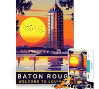 1000 Piece Jigsaws Baton Rouge Waterfront Exact Cut Art Cognitive Skill Toy Calm Play Time Birthday Game Gift (38x52cm)