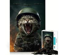 1000 Piece Jigsaws Battle Cat Ready For War Exact Cut Art Cognitive Skill Toy Calm Play Time Birthday Game Gift (50x75cm)