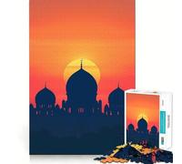 1000 Piece Jigsaws Beautiful Mosque at Sunset Exact Cut Art Cognitive Skill Toy Calm Play Time Birthday Game Gift (50x75cm)