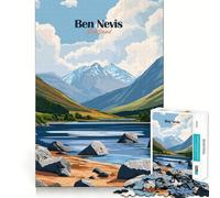 1000 Piece Jigsaws Ben Nevis Mountain Landscape Exact Cut Art Cognitive Skill Toy Calm Play Time Birthday Game Gift (38x52cm)