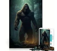 1000 Piece Jigsaws Bigfoot in Forest Animals Exact Cut Art Cognitive Skill Toy Calm Play Time Birthday Game Gift (38x26cm)