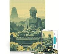 1000 Piece Jigsaws Buddha in Valley Zen Art Smooth Edge Play Focus Fun Game Cozy Time Play Birthday Game Gift (38x26cm)