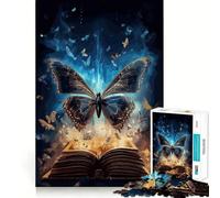 1000 Piece Jigsaws Butterfly Books Magical Smooth Edge Play Focus Fun Game Cozy Time Play Birthday Game Gift (38x52cm)