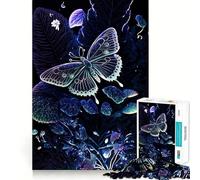 1000 Piece Jigsaws Butterfly Neon Smooth Edge Play Focus Fun Game Cozy Time Play Birthday Game Gift (38x26cm)