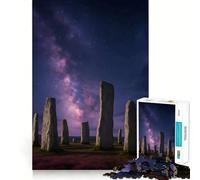 1000 Piece Jigsaws Callanish Stones Under Milky Way Smooth Edge Play Focus Fun Game Cozy Time Play Birthday Game Gift (38x52cm)