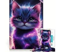 1000 Piece Jigsaws Cat Galaxy Smooth Edge Play Focus Fun Game Cozy Time Play Birthday Game Gift (38x52cm)