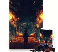 1000 Piece Jigsaws Child Confronting Monster in Bedroom Tight Fit Piece Mind Skill Fun Cozy Fun Time Xmas Leisure Gift (38x52cm)