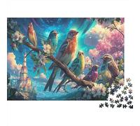 1000 Piece Jigsaws Colorful Birds on Blooming Branch Puzzle Enthusiasts Wildlife Family Educational Birthday Gift Decoration 70x50cm/1000pcs