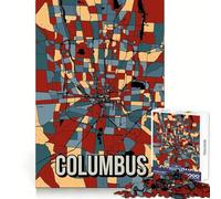 1000 Piece Jigsaws Columbus Ohio City Map Tight Fit Piece Mind Skill Fun Cozy Fun Time Xmas Leisure Gift (50x75cm)