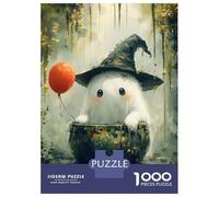 1000 Piece Jigsaws Cute Ghost in A Cauldron Puzzle for Adults Toy Wall Decor Difficult Challenge Deal As Gifts for The Whole Family 38x26cm/1000pcs