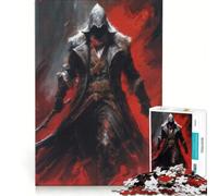 1000 Piece Jigsaws Dark Warrior of Assassins, DIY Toys, Difficult Challenge, with Fully Interlocking Randomly Shaped Pieces 38x52cm