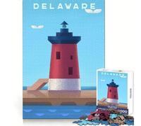1000 Piece Jigsaws Delaware Fine Joint Fun Brain Teaser Gift Quiet Game Time Christmas Art Gift (38x26cm)