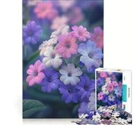 1000 Piece Jigsaws Delicate Verbena Flowers with Dew, DIY Toys, Difficult Challenge, with Fully Interlocking Randomly Shaped Pieces 38x52cm
