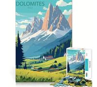 1000 Piece Jigsaws Dolomites Italy Ideal Cut Decor Cognitive Play Gift Easy Time Play Birthday Game Gift (38x52cm)