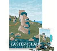 1000 Piece Jigsaws Easter Island Travel Print Clean Joint Game Smart Play Gift Relax Play Time Xmas Decor Gift (50x75cm)