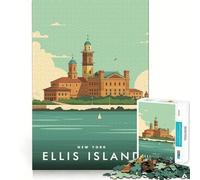 1000 Piece Jigsaws Ellis Island New York Clean Joint Game Smart Play Gift Relax Play Time Xmas Decor Gift (38x52cm)