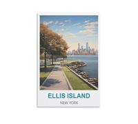 1000 Piece Jigsaws，Ellis Island New York Posters Puzzle 1000 Pieces Wood Puzzle Adult Children'S Educational Toy Family Decompression Game 52x38cm
