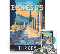 1000 Piece Jigsaws Ephesus in Turkey, DIY Toys, Difficult Challenge, with Fully Interlocking Randomly Shaped Pieces 38x26cm