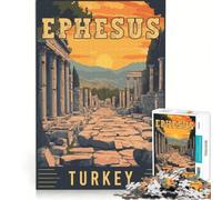 1000 Piece Jigsaws Ephesus in Turkey, DIY Toys, Difficult Challenge, with Fully Interlocking Randomly Shaped Pieces 38x52cm