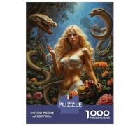 1000 Piece Jigsaws Eve And The Serpents in Eden Garden Puzzle for Adults Toy Wall Decor Difficult Challenge Deal As Gifts for The Whole Family 70x50cm/1000pcs