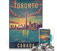 1000 Piece Jigsaws Explore Vibrant Toronto, DIY Toys, Difficult Challenge, with Fully Interlocking Randomly Shaped Pieces 38x52cm