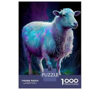 1000 Piece Jigsaws Farm Sheep Oil Paint Puzzle for Adults Toy Wall Decor Difficult Challenge Deal As Gifts for The Whole Family 70x50cm/1000pcs