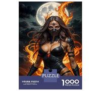 1000 Piece Jigsaws Flaming Night Witch Costume Puzzle for Adults Toy Wall Decor Difficult Challenge Deal As Gifts for The Whole Family 70x50cm/1000pcs