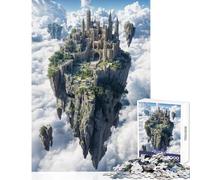 1000 Piece Jigsaws Floating Castle in The Clouds Puzzles for Teenagers Hand Speed Race Wishlist with Santa Claus Brainteaser Family Games (38x52cm)