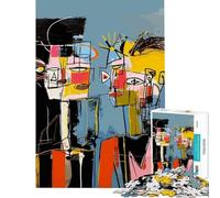 1000 Piece Jigsaws for Adults Abstract Duo Cubism Style Leisure Mind Focus Play Matte Finish No Glare Reflection Neat Gifts for Home Ornament (Size 38x26cm)