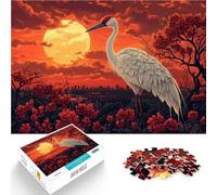 1000 Piece Jigsaws for Adults Abstract painting of crane Made of cardboard Suitable for ages 14 and up Intellectual Game Family Fun Gift。size:38x52cm/14.96x20.47inch