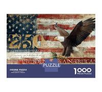 1000 Piece Jigsaws for Adults American Flag Bald Eagle Art Print Puzzle for Adults Brain Teaser Game Precision Cutting Challenging To Complete 70x50cm/1000pcs