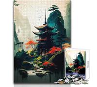 1000 Piece Jigsaws for Adults Ancient Japanese Landscape Toy Intellectual Game Analysis And Logic Gift For Birthdays Size 38x26cm