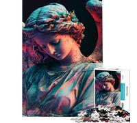 1000 Piece Jigsaws for Adults Angel Statue in Neon Lights Teenager Puzzles Hands-on Game Enhance Memory Gifts for Friends And Family (Size 38x26cm)