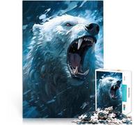 1000 Piece Jigsaws for Adults Angry polar bear Anspruchsvolles Spiel und Familienspaß Geburtstagsgeschenk, Geschenke, Wandkunst75x50cm