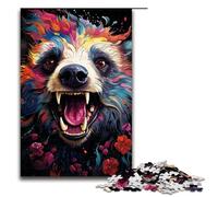 1000 Piece Jigsaws for Adults Animal Colorful Psychedelic Honey Badger Puzzle Challenging Game A Work of Art Suitable for And Teenager 14 And Up 75x50cm