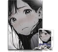 1000 Piece Jigsaws for Adults Anime Girl Crying in Rain Toy Intellectual Game Analysis And Logic Gift For Birthdays Size 38x26cm
